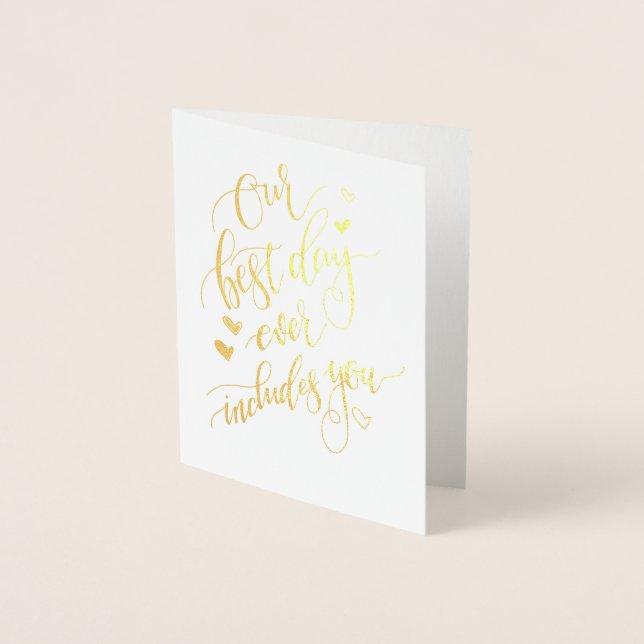 Dorée Carte Mariage de demande de mariage Gold Foil (Devant)