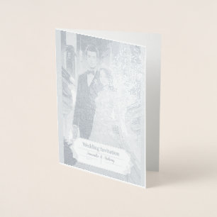 Dorée Carte Mariage Foil personnalisée