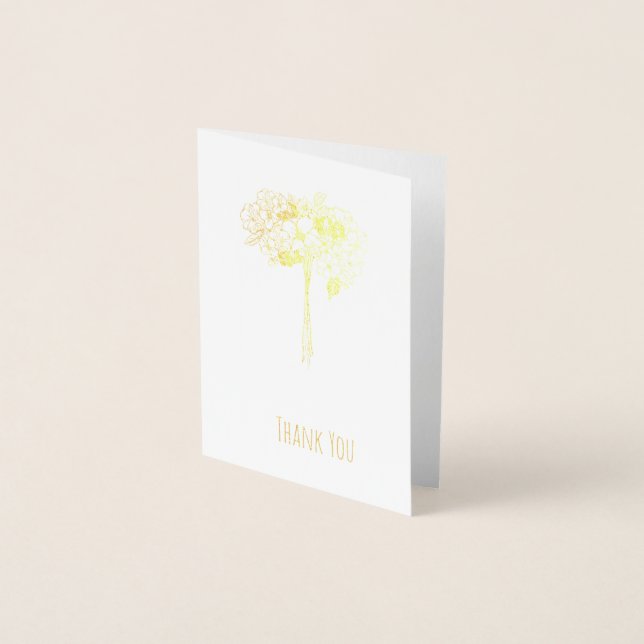 Dorée Carte mariage Merci Mini (3,5 po x 5 po) (Devant)