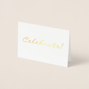Dorée Carte Mini Celebrate en feuille d'or
