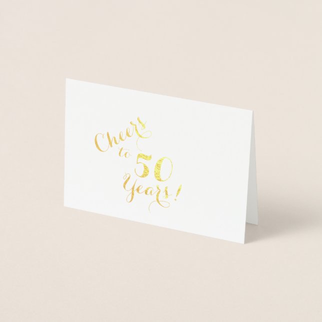 Dorée Carte mini Félicitations pour 50 ans (Devant)