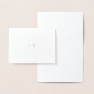 Dorée Carte Monogramme Silver Foil MERCI MARIAGE