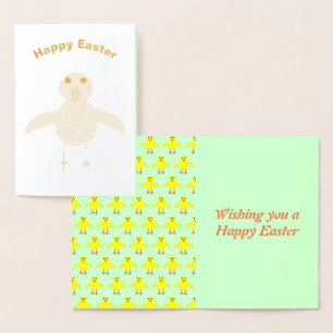 Dorée Carte Pâques de poussin mignonne