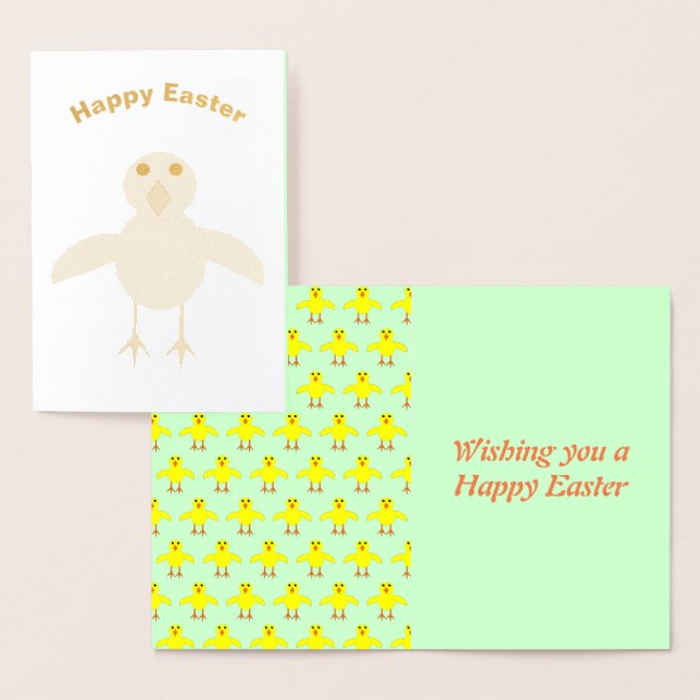 Dorée Carte Pâques de poussin mignonne (Affichage)