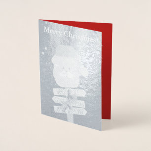 Dorée Carte père Noël Christmas Tree Silver Foil