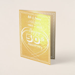 Dorée Carte personnalisée 50e Anniversaire d'or