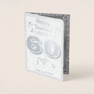 Dorée Carte personnalisée pour l'anniversaire du 60e Mar