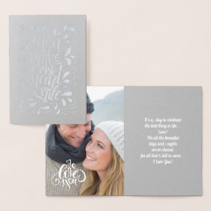 Dorée Carte photo Heureuse Sainte-Valentin de luxe Real