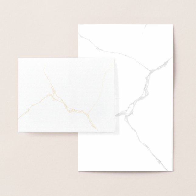 Dorée Carte pliée en marbre blanc  (Affichage)