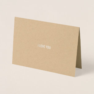 Dorée Carte Silver Foil Carburant Kraft 'Je T'Adore'