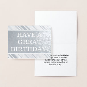 Dorée Carte simple, personnalisée "AVOIR UN GRAND ANNIVE