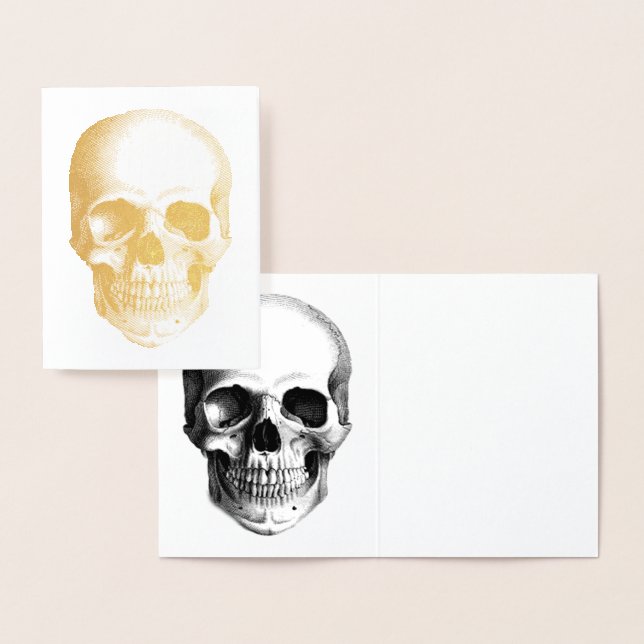 Dorée Carte SKULL Gold Foil Note (Affichage)