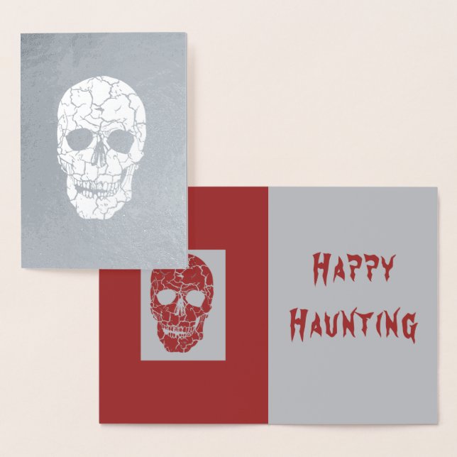 Dorée Carte Skull Halloween Halloween Real Foil (Affichage)