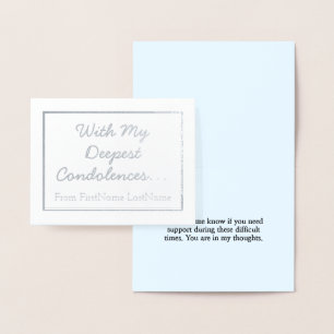Dorée Carte Sympathie simple Silver Foil