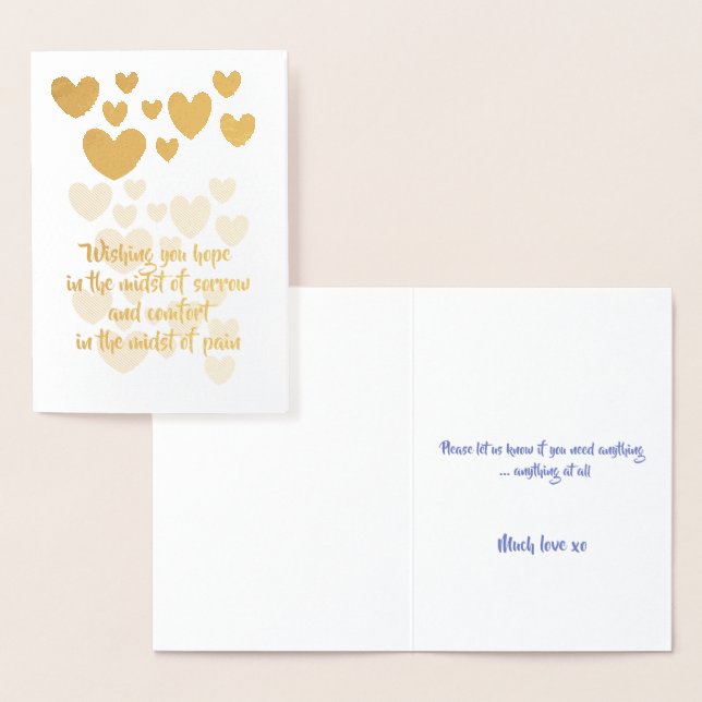 Dorée Carte Sympathy (Gold Foil) par dalDesignNZ (Affichage)