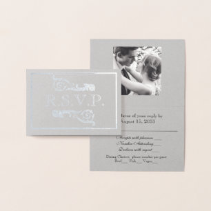 Dorée Carte vintage Argent Argent Gris RSVP Foil