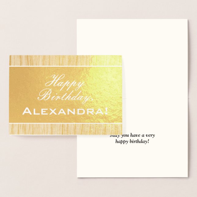 Dorée Carte vintage et traditionnelle "Joyeux anniversai (Affichage)