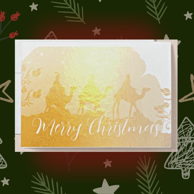 Dorée Carte Wisemen Luxe Gold Christmas Foil (Créateur téléchargé)