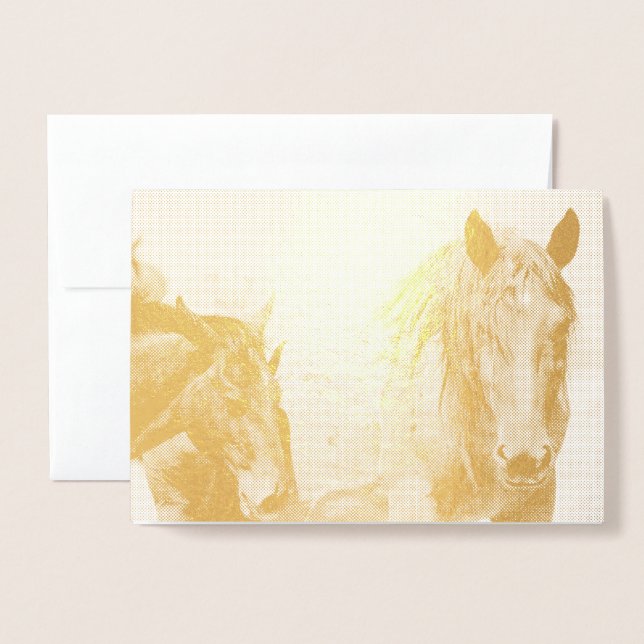 Dorée CHEVAUX SAUVAGES DE L'UTAH MARE ET CARTE FOAL Foil (Devant avec enveloppe)