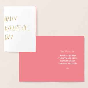 Dorée Conception de carte rose Galentine's Gold