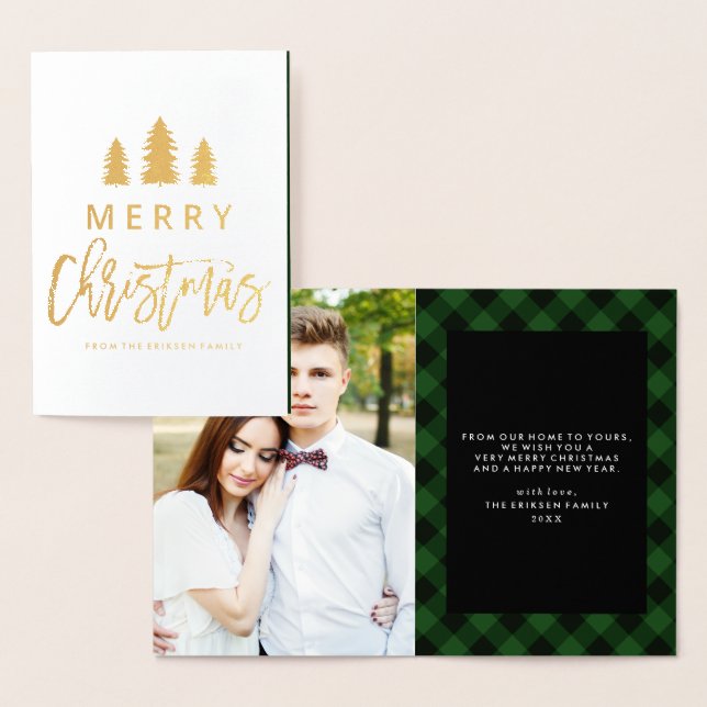 Dorée Cosy Plaid en vert | Foil Carte photo (Affichage)
