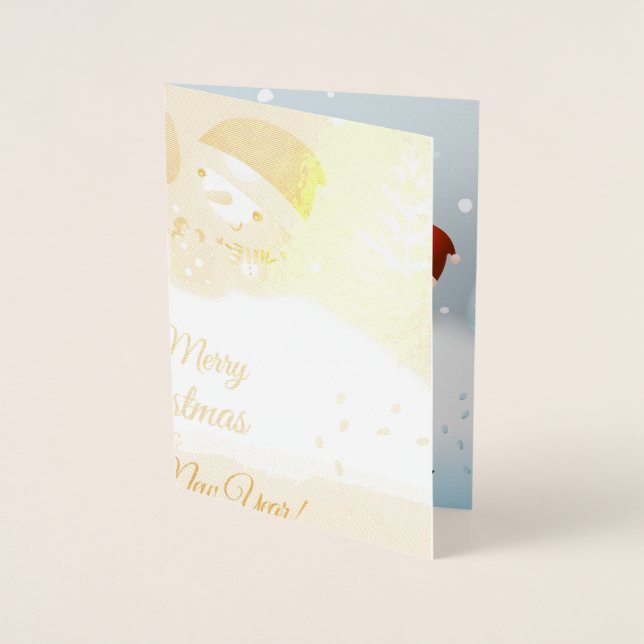 Dorée Coussin de lancer de carte de Noël joyeux (Devant)