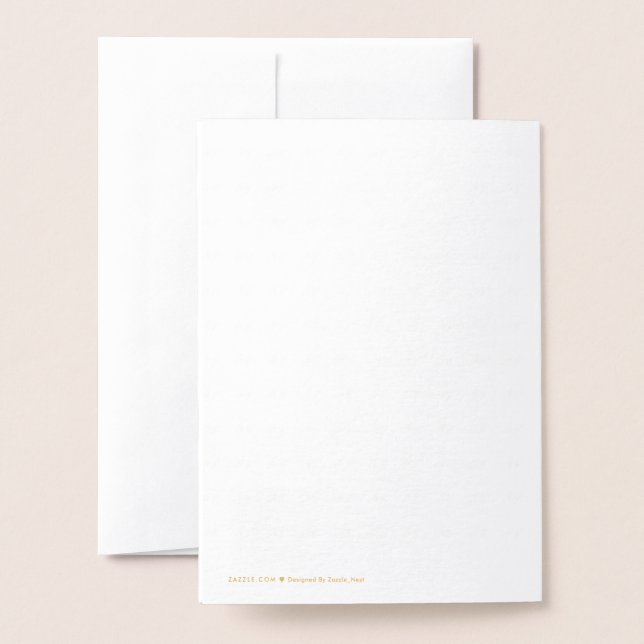 Dorée Créez votre propre carte blanche en feuille (Derrière avec enveloppe)