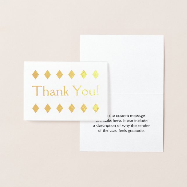 Dorée Customisé Gold Foil "Merci !" Carte (Affichage)