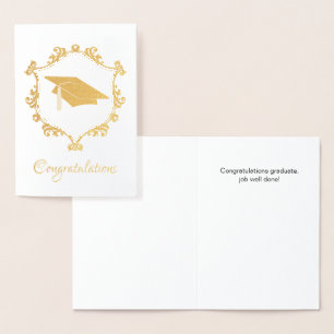 Dorée Elégant Gold Foil Graduation Carte Félicitations