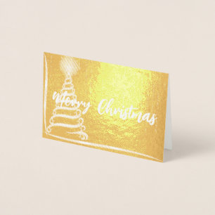 Dorée Elégante carte de fiole de Noël Joyeux Or