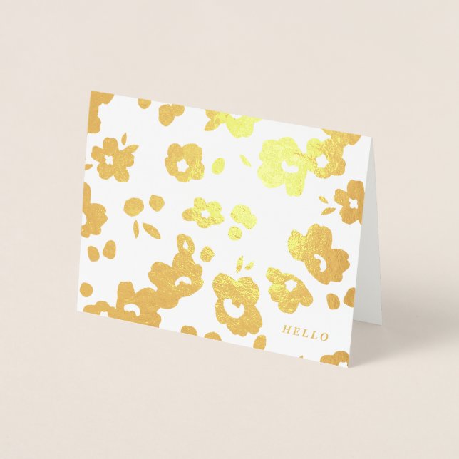 Dorée Foil Delicate Positionne La Carte De Papeterie Pla (Devant)