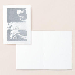 DORÉE FOIL RABBIT AVEC CARTE DE SALUT LUNE