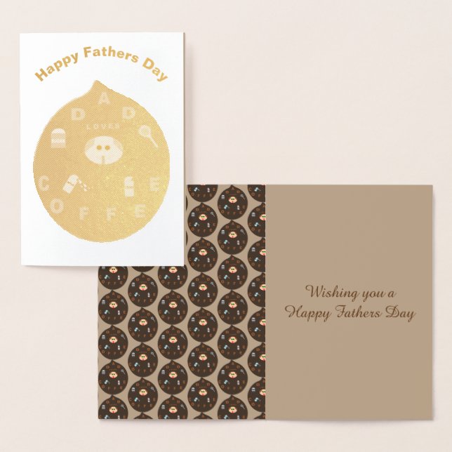 Dorée Funny Papa Monster Aime La Carte Foil Café (Affichage)