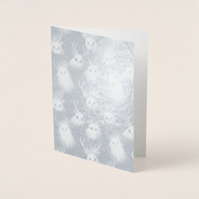 Dorée Ghost Reindeer - Une carte de Noël gothique Éffray (Devant)