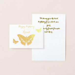 Dorée Gold Bonne carte Foil Ami Anniversaire