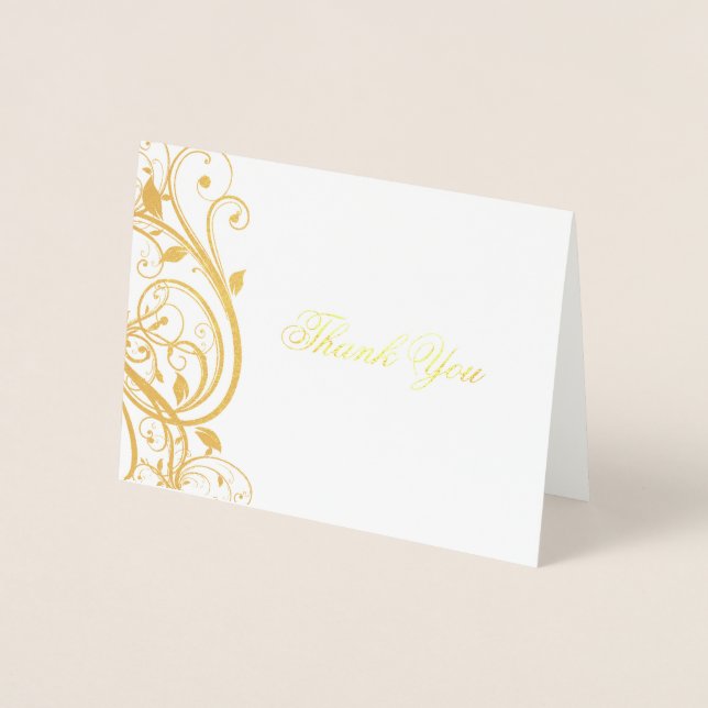 Dorée Gold Foil Anniversaire Merci Carte de note de reme (Devant)