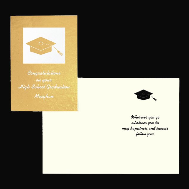 Dorée Gold Foil carte de diplôme d'études secondaires (Créateur téléchargé)