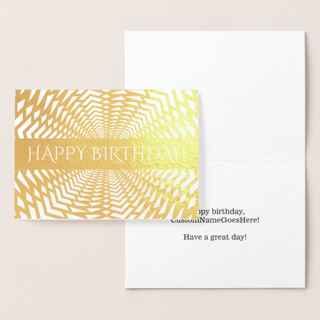 Dorée Gold Foil "HEUREUX ANNIVERSAIRE !" Carte (Affichage)