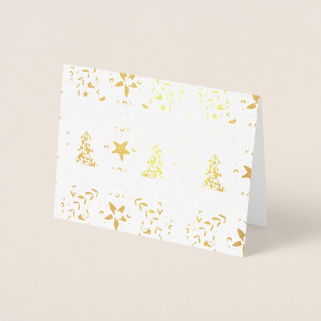 Dorée Gold Foil Plutôt Festive Bonne Carte de Noël (Devant)