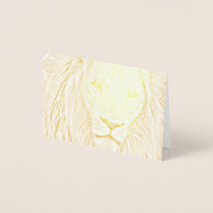 Dorée Golden Lion joyeuse carte Foil anniversaire