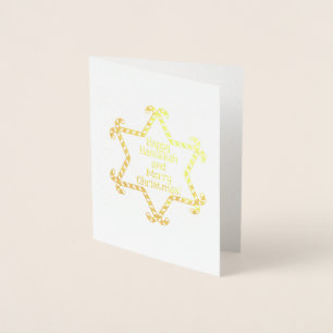 Dorée Hanoukka et carte de Noël