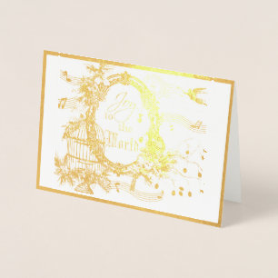 Dorée Joie au monde carte de Noël en papier d'aluminium 