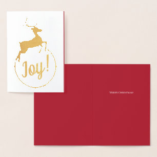 Dorée Joie ! Carte Foil Reindeer Rouge Vos Mots