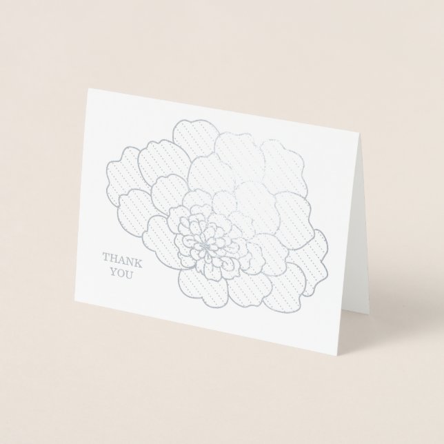 Dorée Joli Carte de remerciements floral de conception f (Devant)