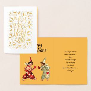 Dorée Joyeuse Saint-Valentin Luxe Carte Véritable Foil