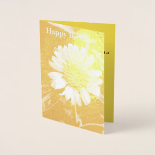 Dorée Joyeux Anniversaire Jaune Sunflower Gold Carte