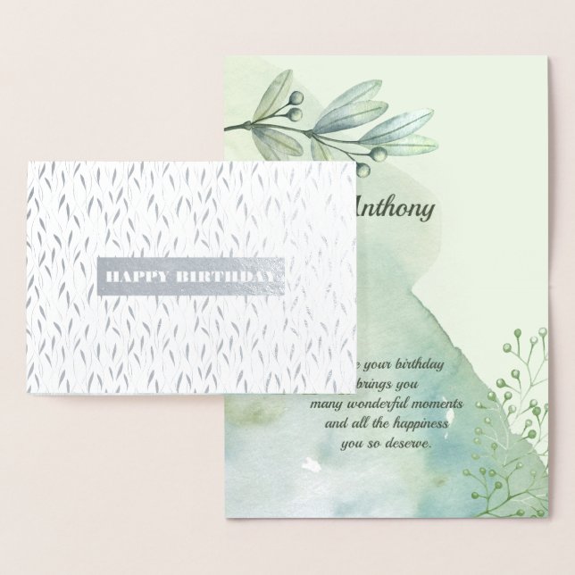 Dorée Joyeux anniversaire. Véritable huile | Carte Water (Affichage)