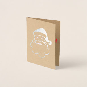 Dorée Joyeux Noël Santa Claus Xmas Carte Foil