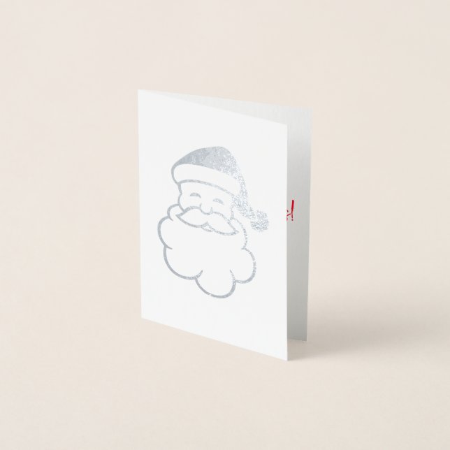 Dorée Joyeux Noël Santa Claus Xmas Carte Foil (Devant)