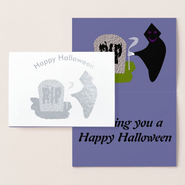 Dorée La mort dans le cimetière Carte à huile d'Hallowee (Affichage)